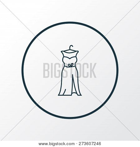 Prom Dress Icon Line Symbol. Premium Quality Isolated Gown Element In Trendy Style.