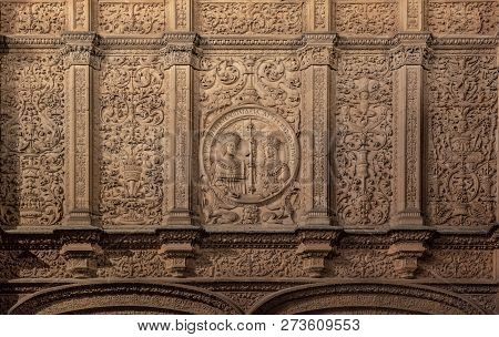 Detail On The Facade Of The University Of Salamanca