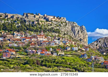 Town And Fortress Of Klis Near Split View, Dalmatia Region Of Croatia
