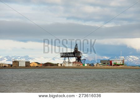 Longyearbyen, Norway - September 03, 2011: View To The Arctic Sea Port In The Harbor Of Longyearbyen