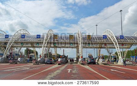 Moscow Region, Russia - July, 2018: Point Of Charge On The Toll Road M-4 