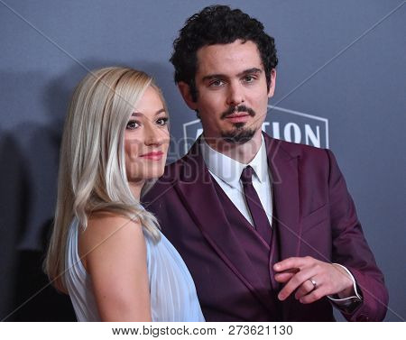 LOS ANGELES - NOV 04:  Damien Chazelle and Olivia Hamilton arrives for the 2018 Hollywood Film Awards on November 4, 2018 in Beverly Hills, CA