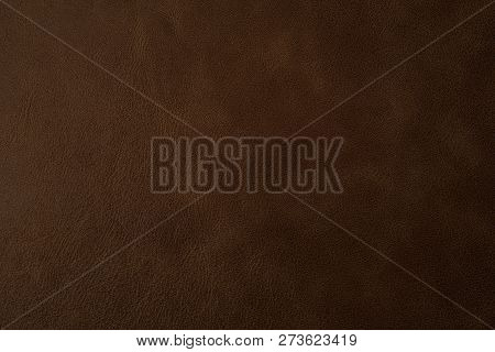 Brown Leather Texture Background, Genuine Leather. Top View