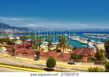 View Of The Marina In Finike, Antalya Province. Turkey