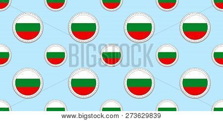Bulgaria Round Flag Seamless Pattern. Bulgarian Background. Vector Circle Icons. Geometric Symbols. 
