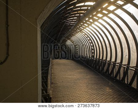 Elevated Pedestrian Crossing In Moscow In Summer, Russia