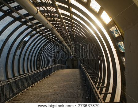 Elevated Pedestrian Crossing In Moscow In Summer, Russia