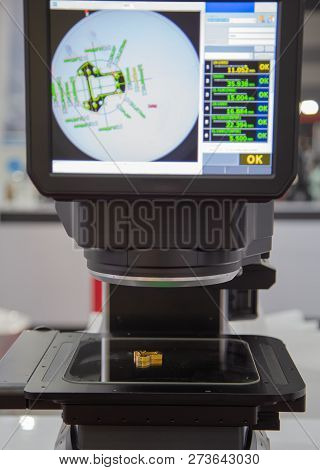 Bangkok, Thailand - November 21, 2018: Image Dimension Measurement Machine Meassure Workpiece Dimens