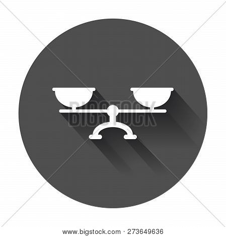Scale Weigher Vector Icon. Weigher, Balance Sign Illustration On
