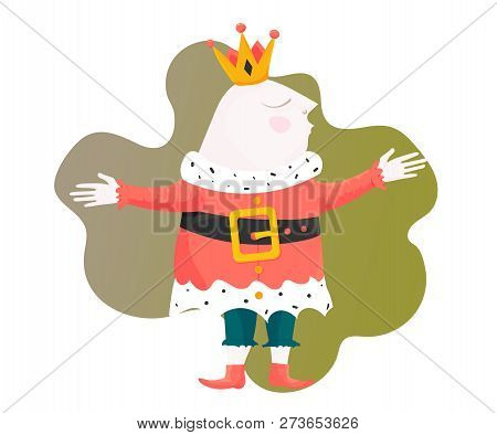 Russian Folklore Vector Illustration In A Cartoon Style: Tsar Gorokh From Fairy Tales.