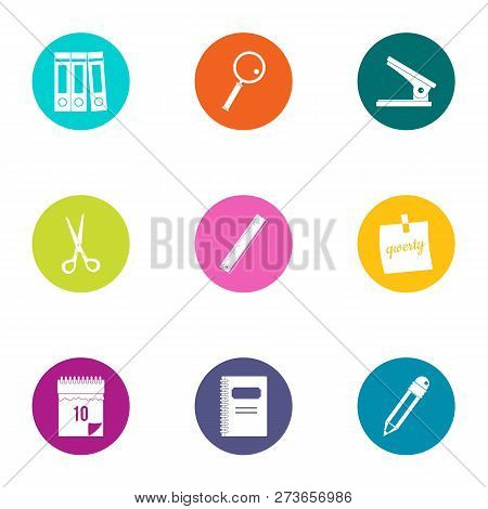 Paper Icons Set. Flat Set Of 9 Paper Icons For Web Isolated On White Background