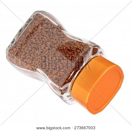 Jar Of Instant Coffee Isolated At Dry Sunny Summer Day