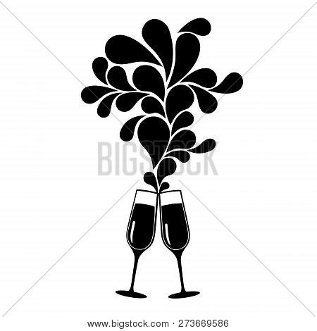 Champagne Glass Vector Icon.