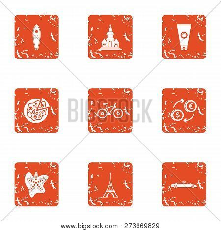Money Spender Icons Set. Grunge Set Of 9 Money Spender Icons For Web Isolated On White Background