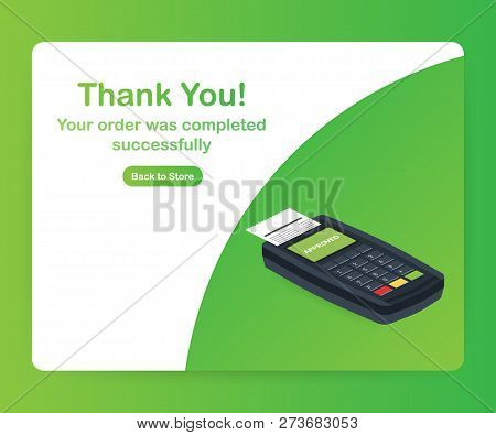 Payment Approved Credit Card Icon. Flat Illustration Of Payment Approved Credit Card Vector Icon For