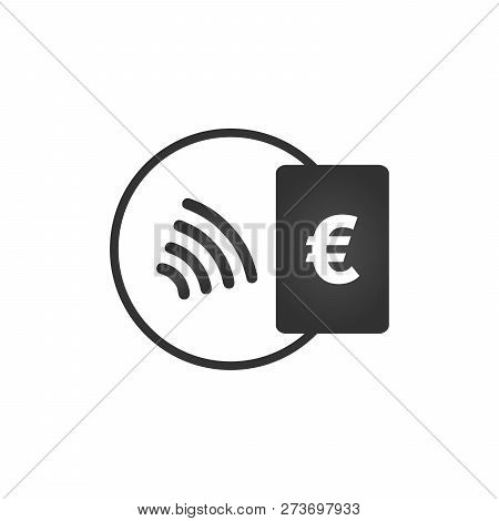 Nfc Payment. Pos Terminal Confirms Contactless Payment From Credit Card Euro. Near Field Communicati