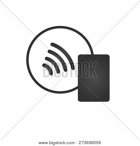 Nfc Payment. Pos Terminal Confirms Contactless Payment From Credit Card. Near Field Communication Co