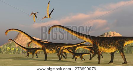Barosaurus Dinosaur Herd