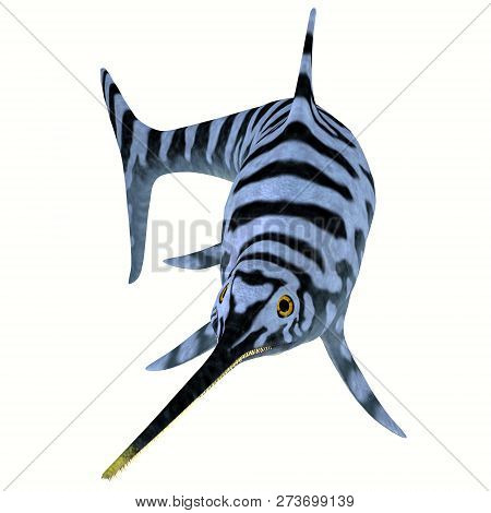 Eurhinosaurus Ichthyosaur Stripped Pattern 3d Illustration - Eurhinosaurus Was A Carnivorous Ichthyo