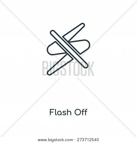Flash Off Icon In Trendy Design Style. Flash Off Icon Isolated On White Background. Flash Off Vector