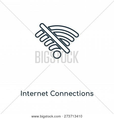 Internet Connections Off Icon In Trendy Design Style. Internet Connections Off Icon Isolated On Whit