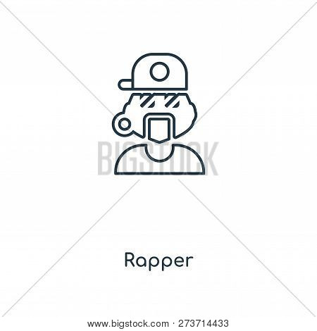 Rapper Icon In Trendy Design Style. Rapper Icon Isolated On White Background. Rapper Vector Icon Sim