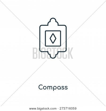 Compass Icon In Trendy Design Style. Compass Icon Isolated On White Background. Compass Vector Icon 