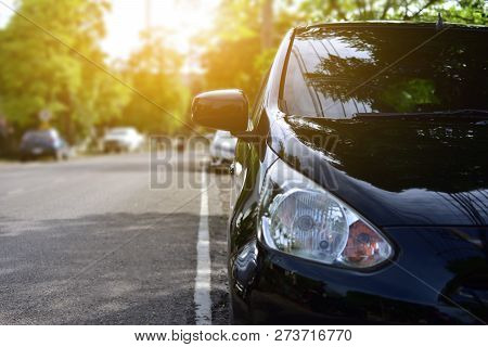 Car Parked On Road,car Parked On Street