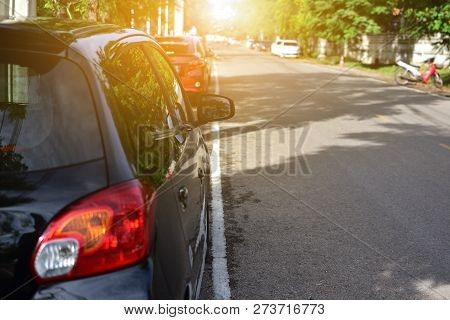 Car Parked On Road,car Parked On Street