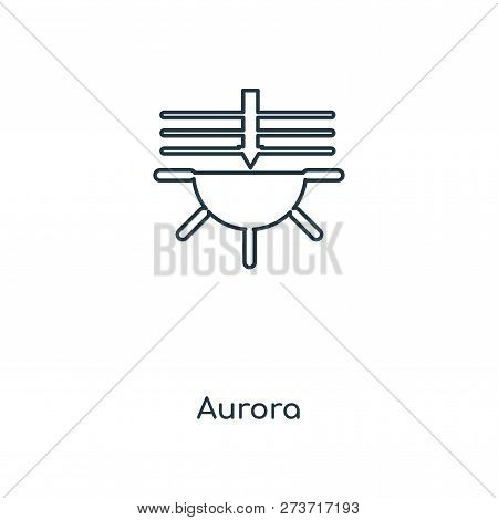 Aurora Icon In Trendy Design Style. Aurora Icon Isolated On White Background. Aurora Vector Icon Sim