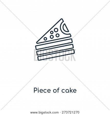 Piece Of Cake Icon In Trendy Design Style. Piece Of Cake Icon Isolated On White Background. Piece Of