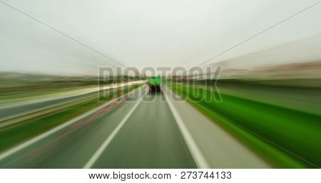 Long Exposure Blurred Photo Blurred Cars, Trucks And City Traffic