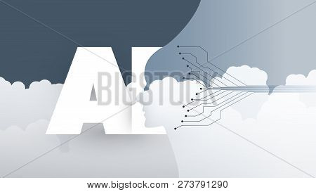 Modern Style Cloud Computing, Global Ai Assistance, Automated Support, Digital Aid, Deep Learning An