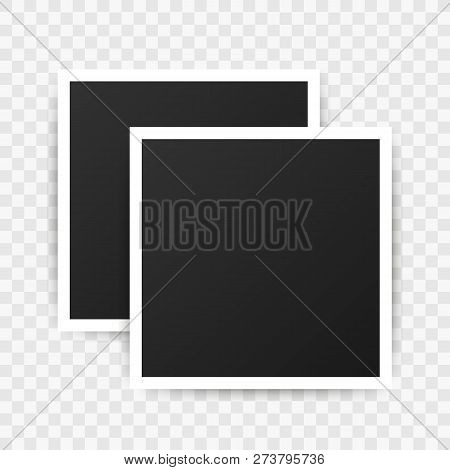 Photo Frame Mockup Design. Realistic Photograph With Blank Space For Your Image.  Vector Stock Illus