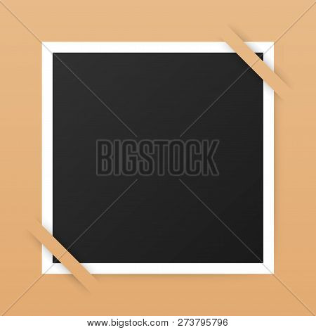 Photo Frame Mockup Design. Realistic Photograph With Blank Space For Your Image.  Vector Stock Illus