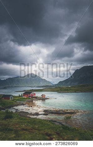 View On Sea, Fredvang  Area In Lofoten Islands.