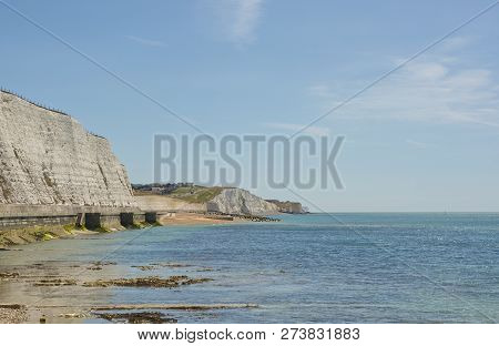 Chalk Cliffs At Rottingdean Near Brighton In East Sussex, England
