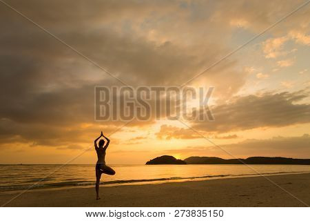 Girl Practicing Yoga Langkawi Island