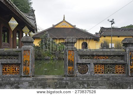 The Truong Du Pavilion And Lake Within The Dien Tho Residence In The Imperial City, Hue, Vietnam