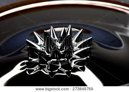 Beautiful Forms Of Ferromagnetic Fluid. Iron Dissolved In A Liquid Under The Influence Of A Magnetic