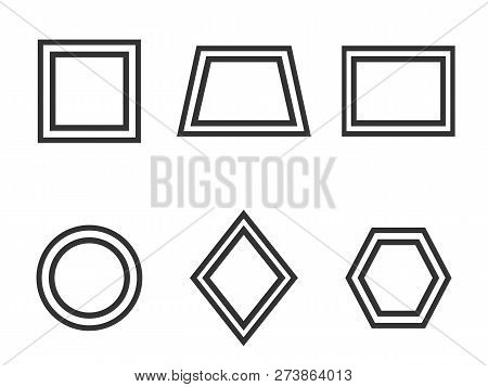 Basic Geometric Shapes Icon Set. Vector Illustration, Flat Design.