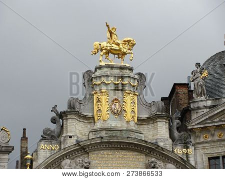 Brussels Belgium - 15, July 2015: Statue Of Charles Alexander Of Lorraine On The Grand Place