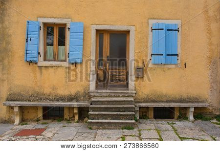A Building In The Historic Hill Village Of Oprtalj In Istria, Croatia