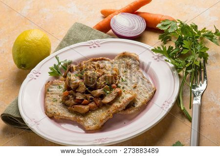 veal escalope with mushroom