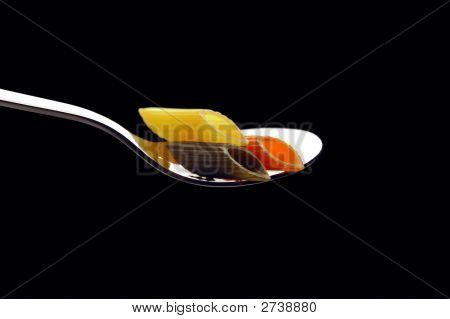 Italské Penne těstoviny na lžíci