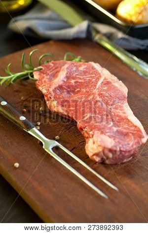 Fresh Juicy Medium Rare Beef Grillsteak. Barbecue Meat Close Up.