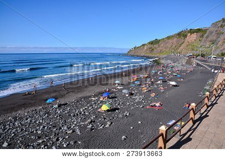 Beautiful Windy Beach Playa El Socorro, Los Realejos, Puerto De La Cruz, Tenerife, Spain