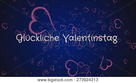 Gluckliche Valentinstag, Happy Valentines Day In German Language, Greeting Card