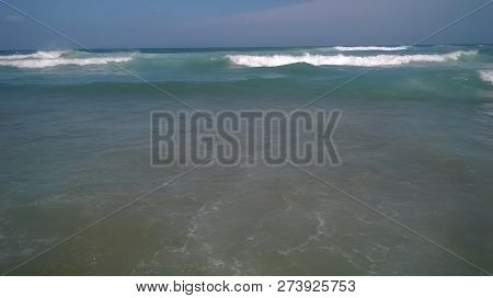 Fresh Blue Sea Wave On The Beach