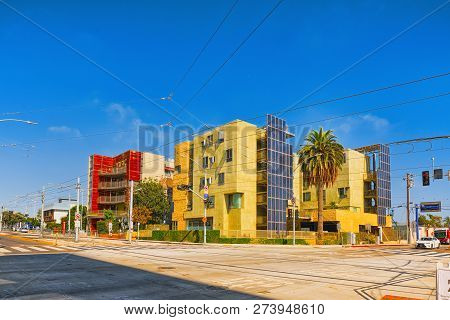 City Views, Santa Monica Streets - A Suburb Of Los Angeles. California.usa.